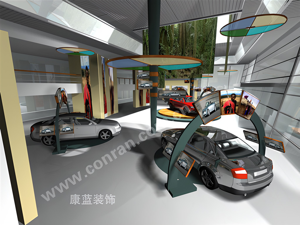大眾汽車(chē)4S店一層室內(nèi)設(shè)計(jì)（二層視角）